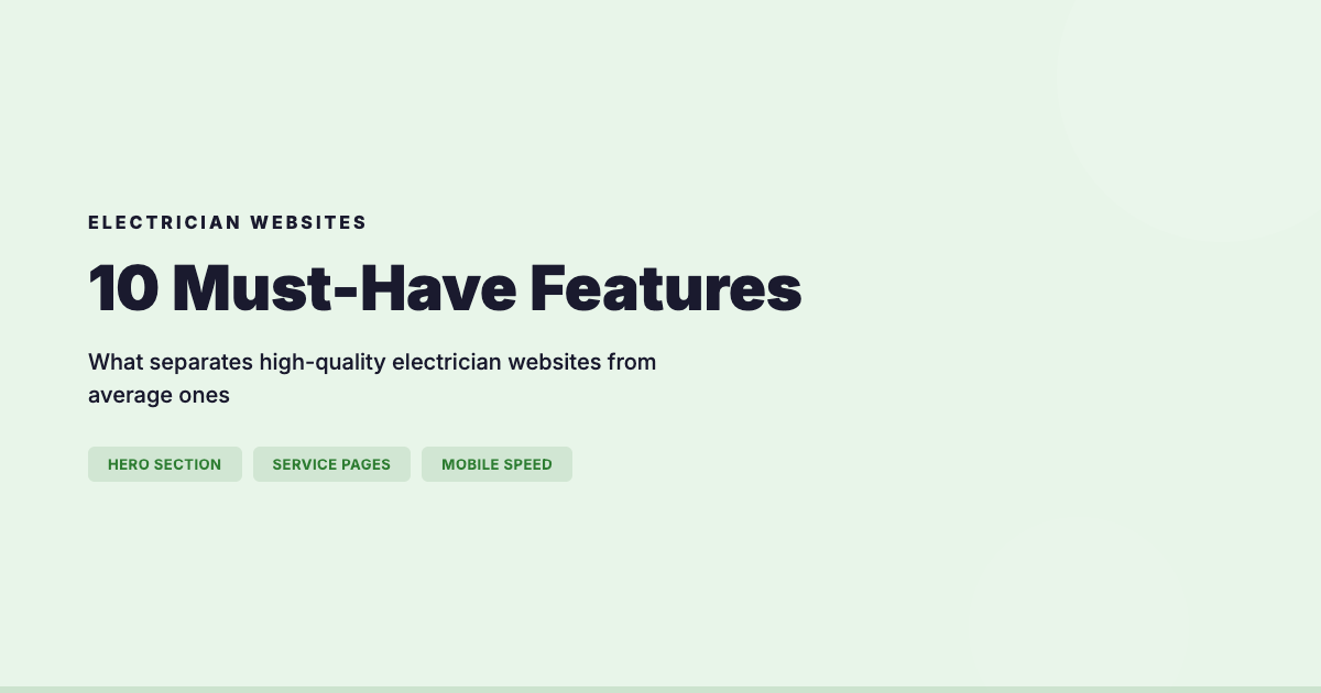 10 Features of High-Quality Electrician Websites