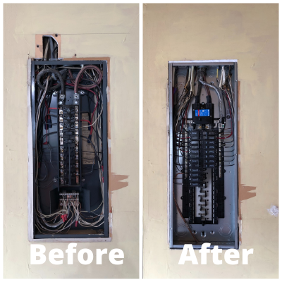 Real electrician project before and after photos