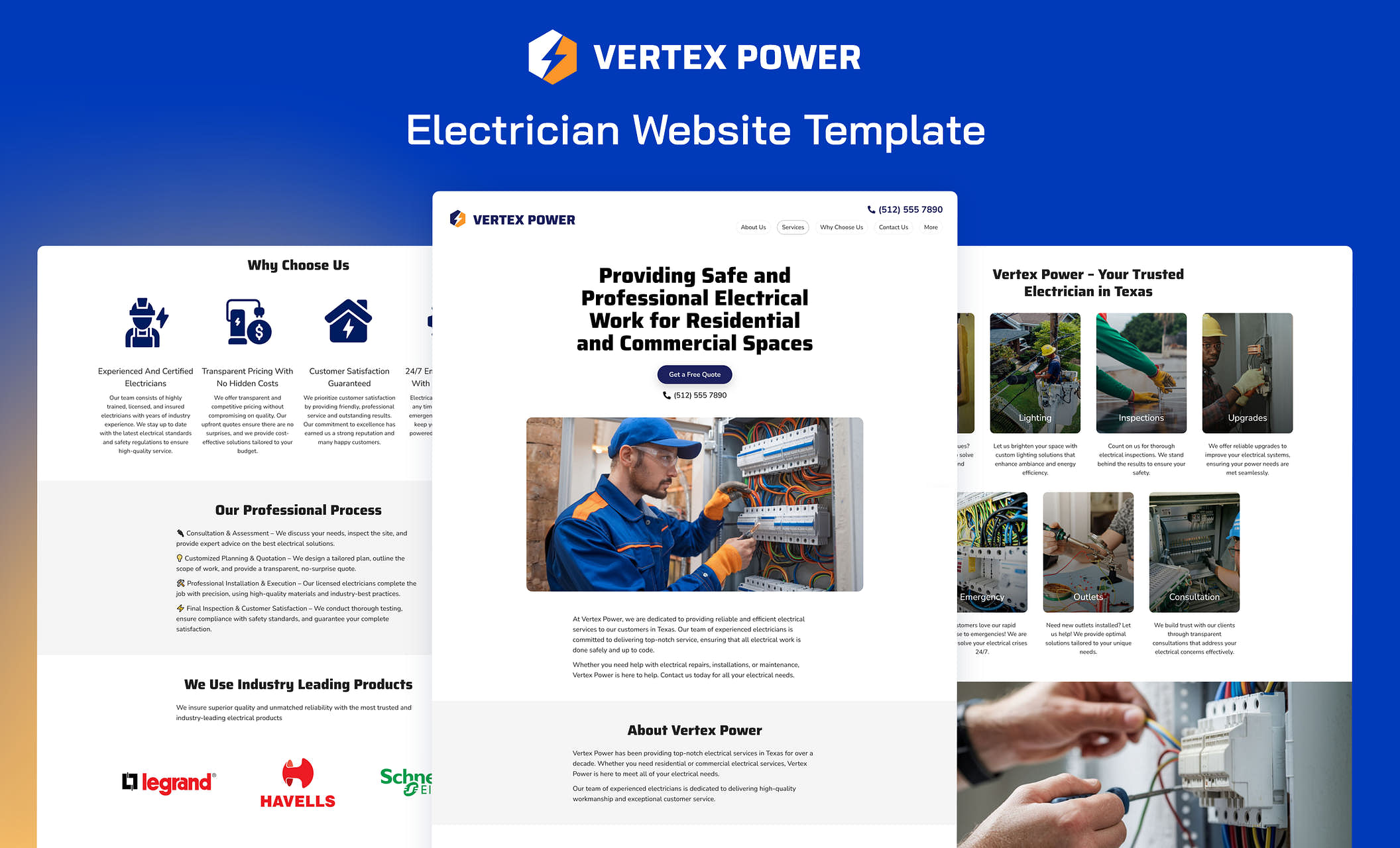 Example of well-organized electrical service pages