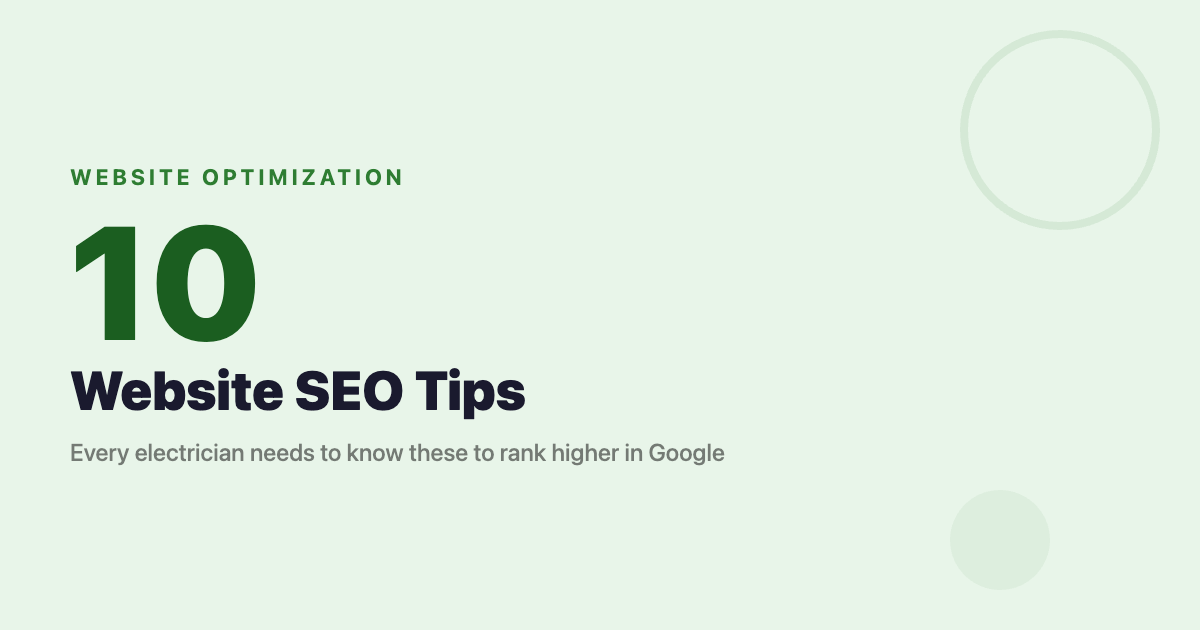 10 Website SEO Tips Every Electrician Needs to Know